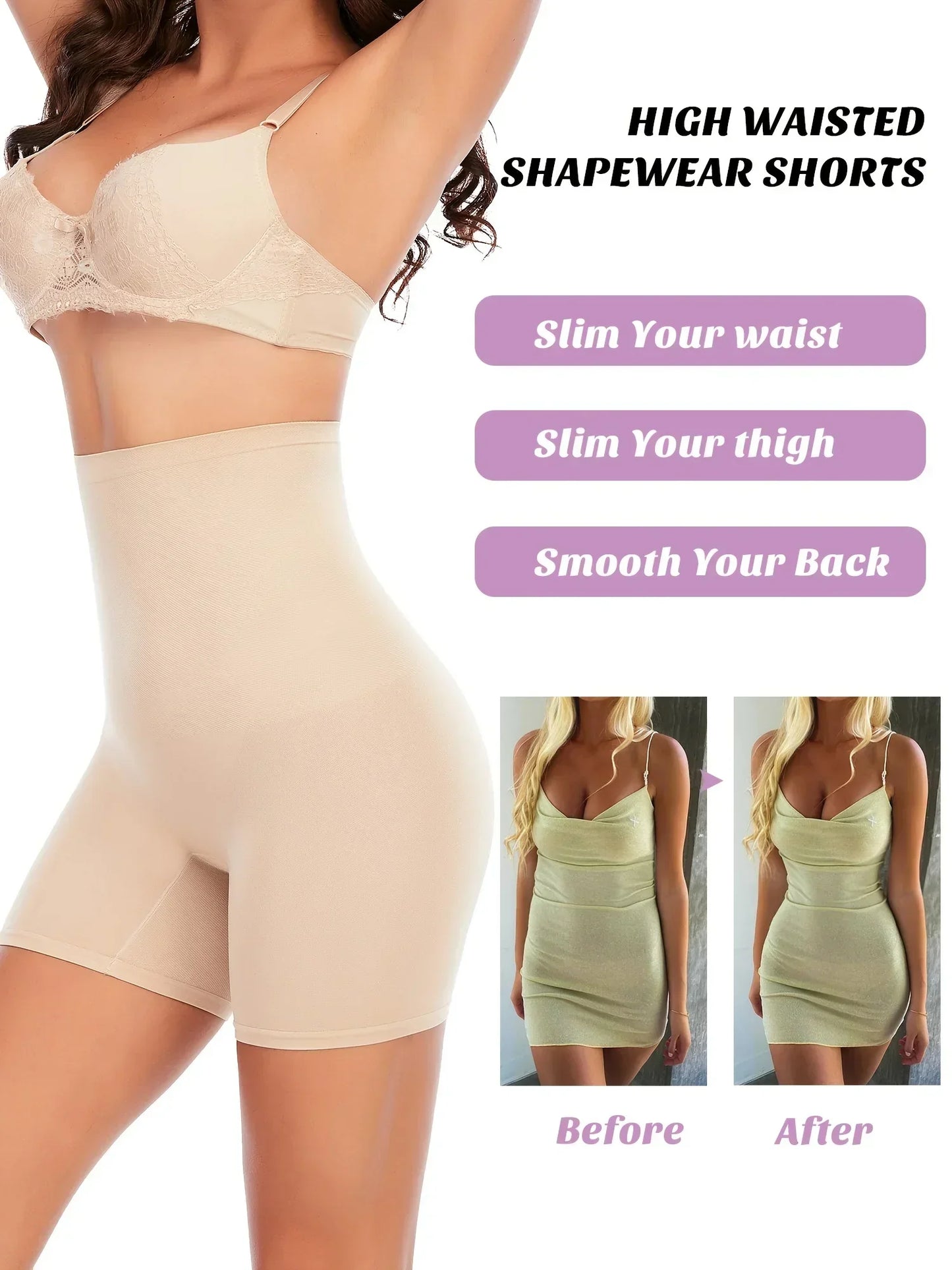 Women’s Seamless Body Shaper Shorts – High Waisted Tummy Control & Butt Lifter - My Store