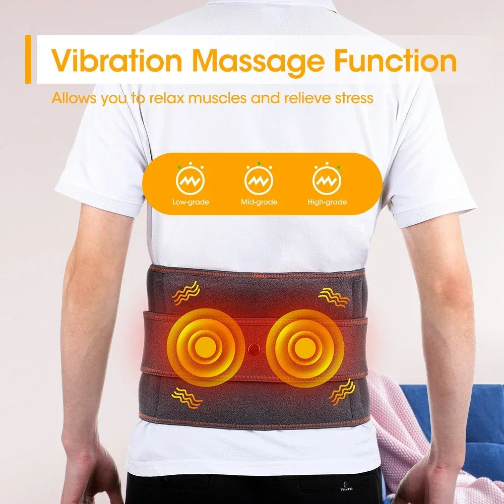 Electric Heating Waist & Lumbar Support Massager with Vibration & Red Light therapy - My Store