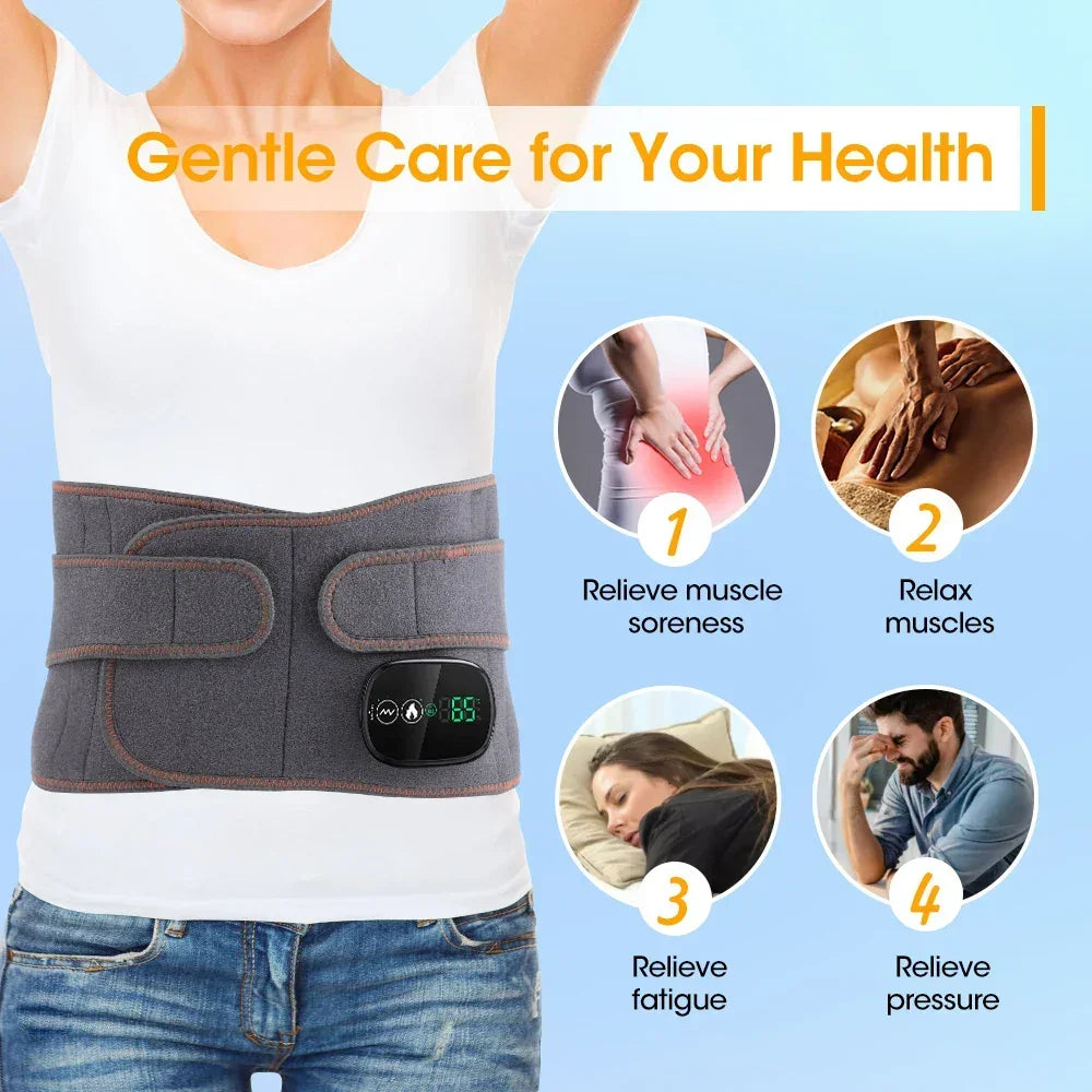 Electric Heating Waist & Lumbar Support Massager with Vibration & Red Light therapy - My Store