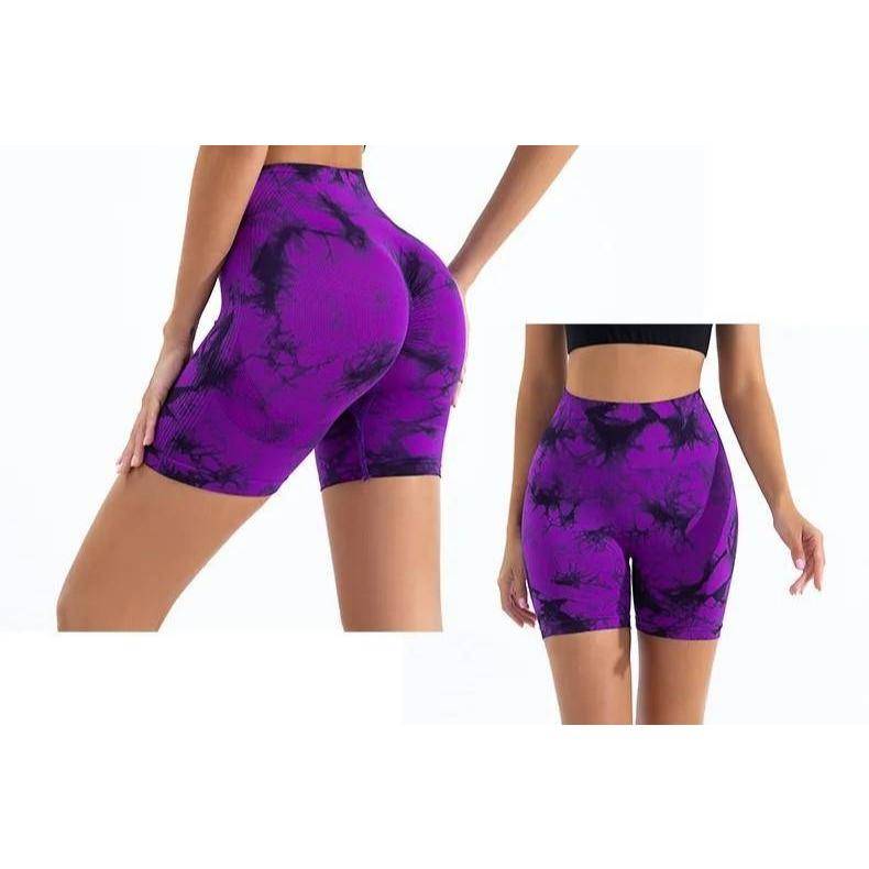 955-575007.jpeg 2PCS Women’s High-Waist Tie-Dye Seamless Yoga Shorts
